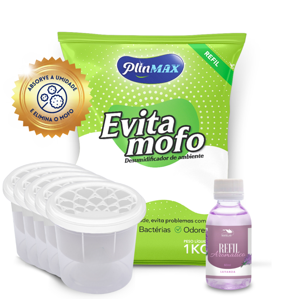 Antimofo Evita Mofo Cloreto de Cálcio 1kg+5 Potes
