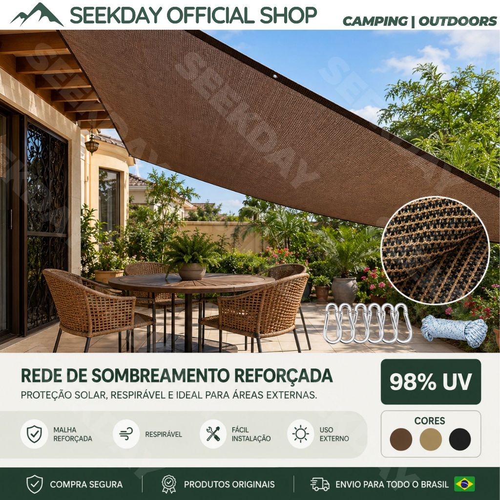 Seekday Cobertura Sombrite Toldo castanho /Amarelo