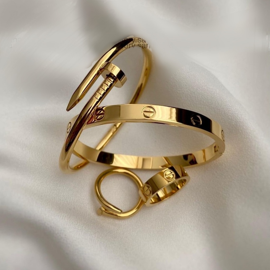 Conjunto Braceletes Aço inoxidável e Anéis Prat