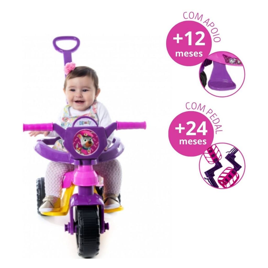 Velocipide Kendy Motoca Infantil C/ Empurrador Pro