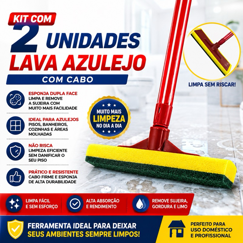 kit com 2 unidades lava azulejo com cabo grande es