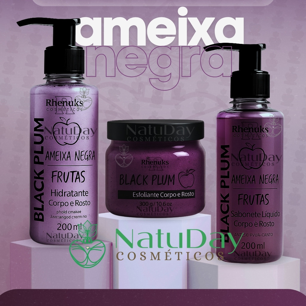 Kit Ameixa Negra (Sabonete Líquido + Esfoliante +