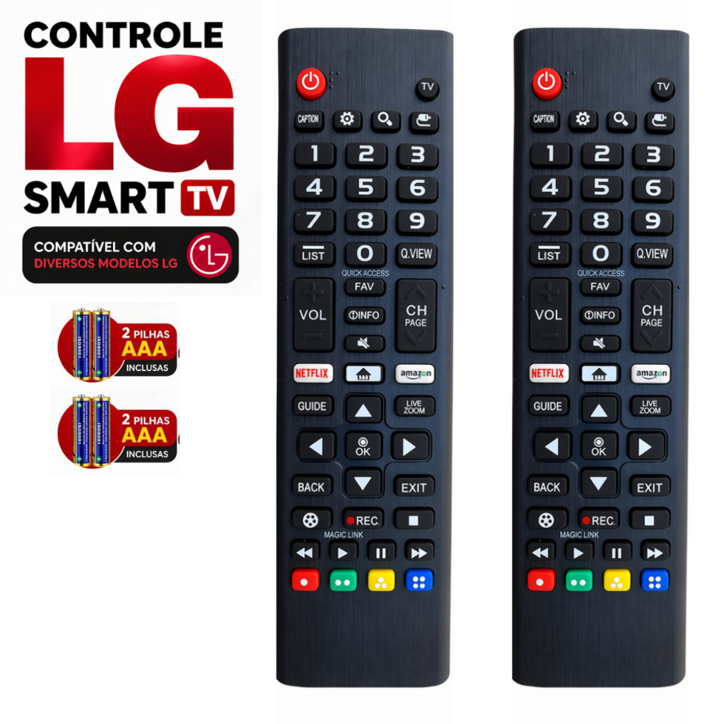 Controle Remoto TV LG Smart com Netflix e Amazon