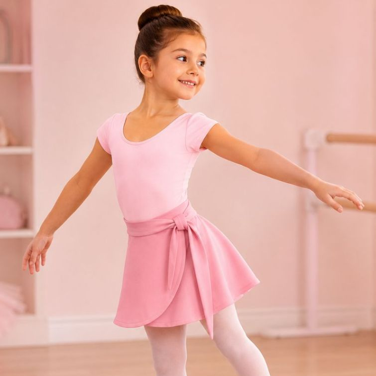 Saia Transpassada Ballet Infantil com Laço Ajust