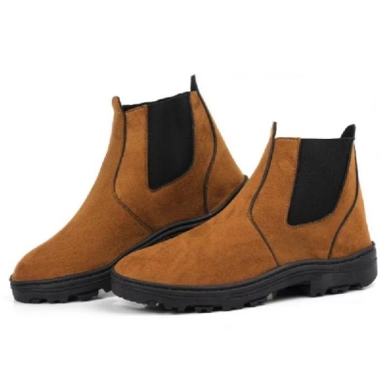 butina,Bota Chelsa Masculina, camurça ,com Sola d