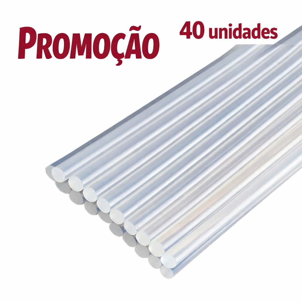 Bastão de cola quente fino Pacote com 40 unidade