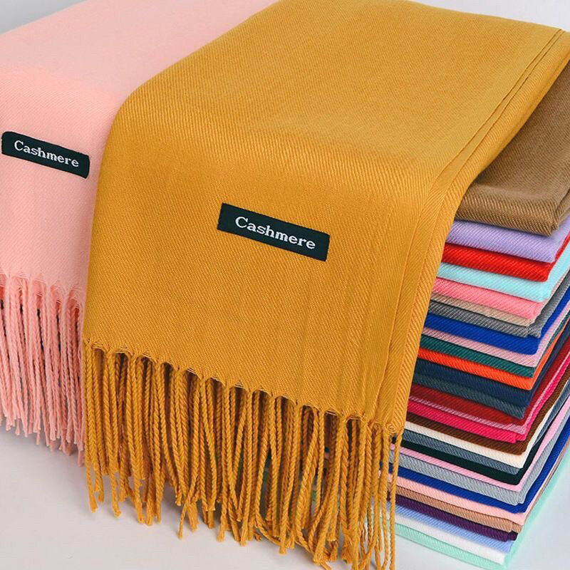 Cachecol de caxemira unissex de inverno moda quent