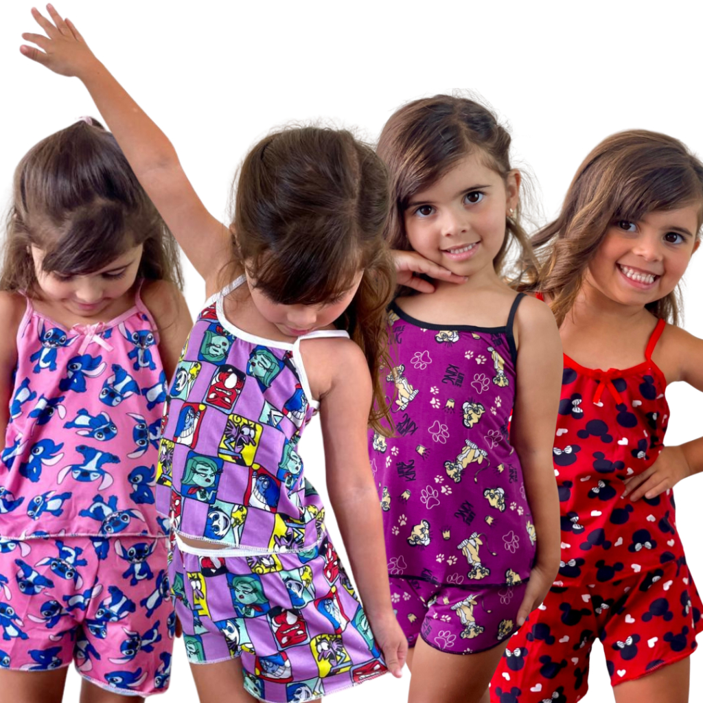 Kit 5 Pijama Infantil Criança Personagem Microfib