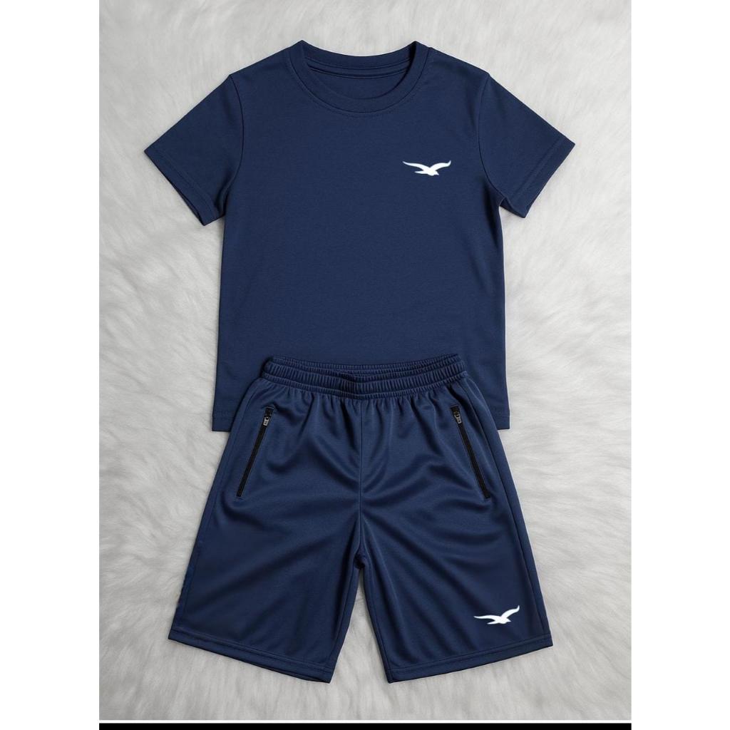 Camiseta E Bermuda  Infantil Com Bolsos 04 á 16 M