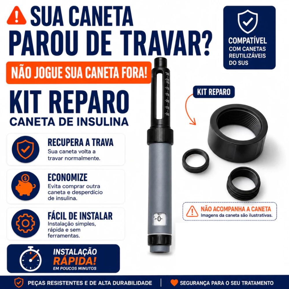 Kit reparo caneta insulina NPH (SUS) conserto