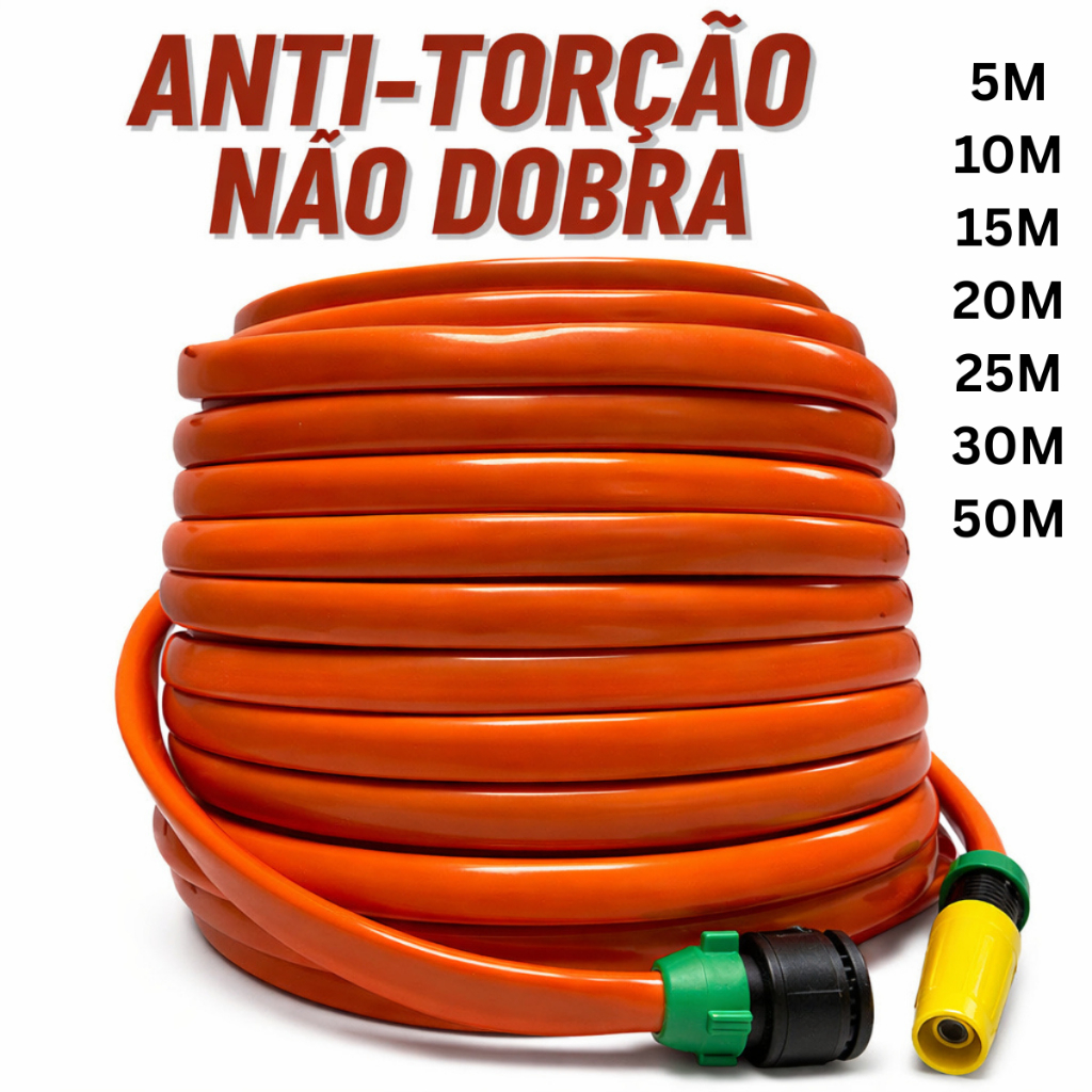 Mangueira de Jardim Flat Chata Anti-Torção Silic