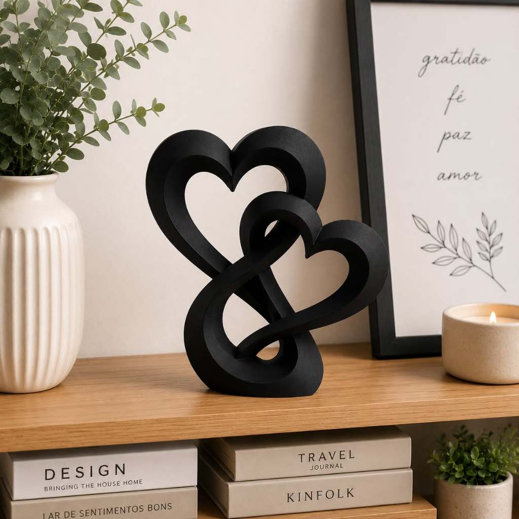 Escultura Corações Entrelaçados | Amor Infinito