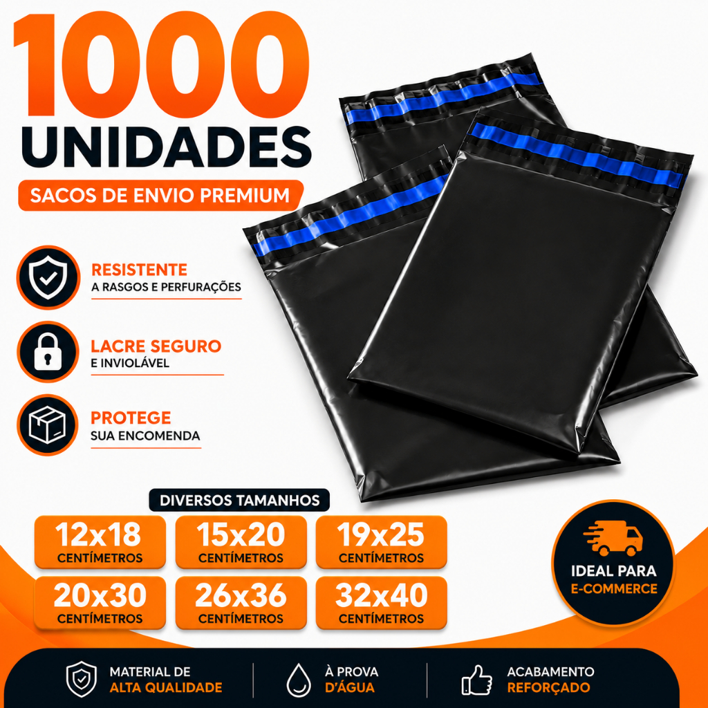 Kit 1000 Unidade Envelope de Envio Saco de Envio C
