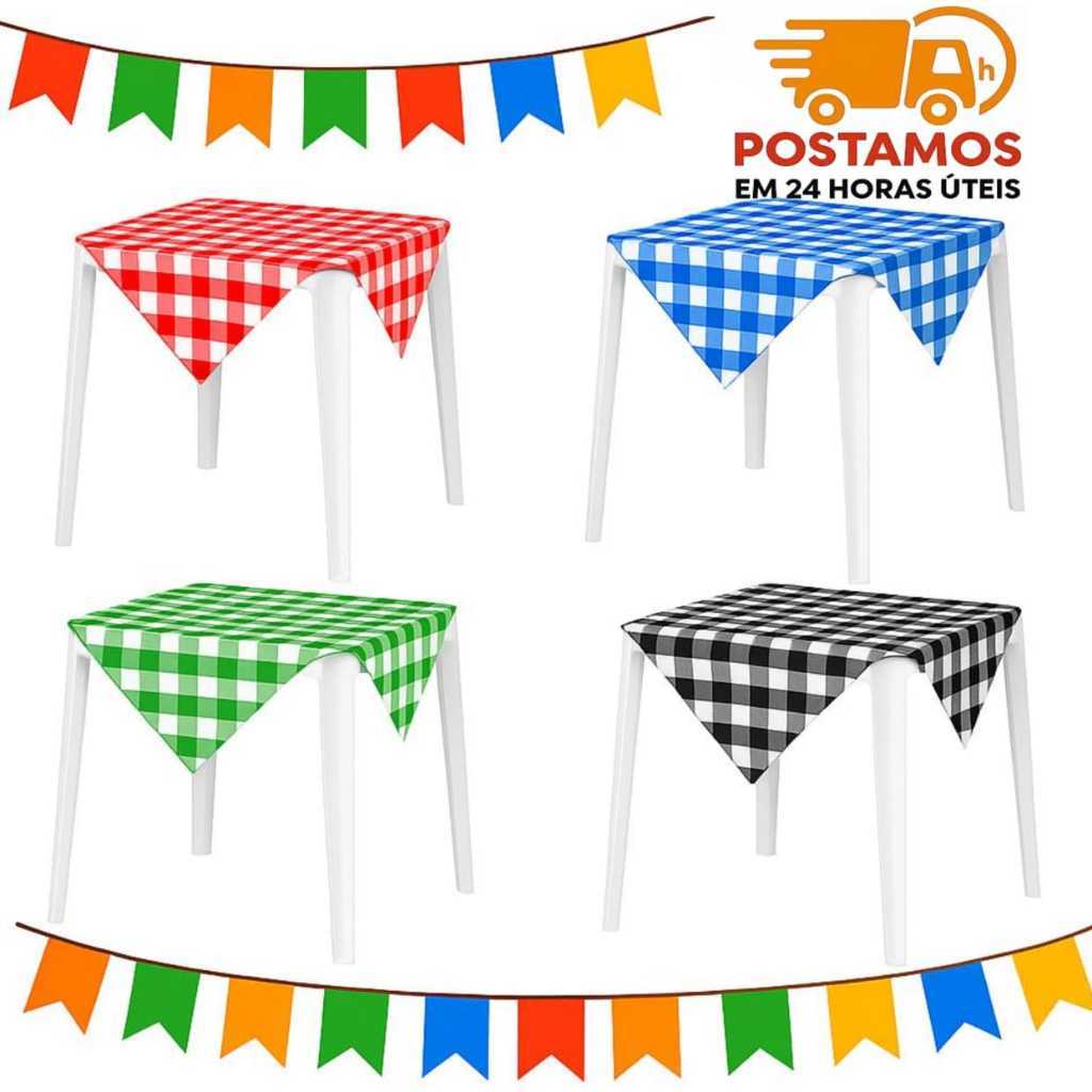 KIT 10/20/30 Toalhas De Mesa Xadrez 80x80cm Para F