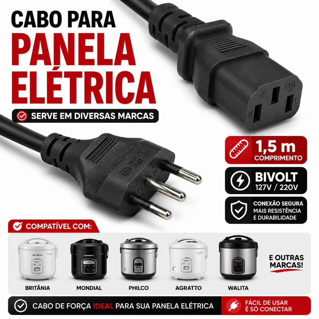 Cabo De Força para Panela De Arroz Elétrica 3L F