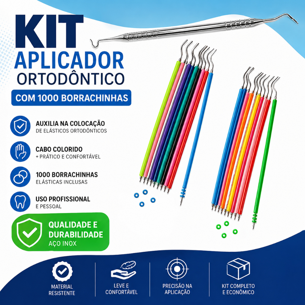 Kit 1000 Borrachinhas Cores Sortidas + Aplicador I