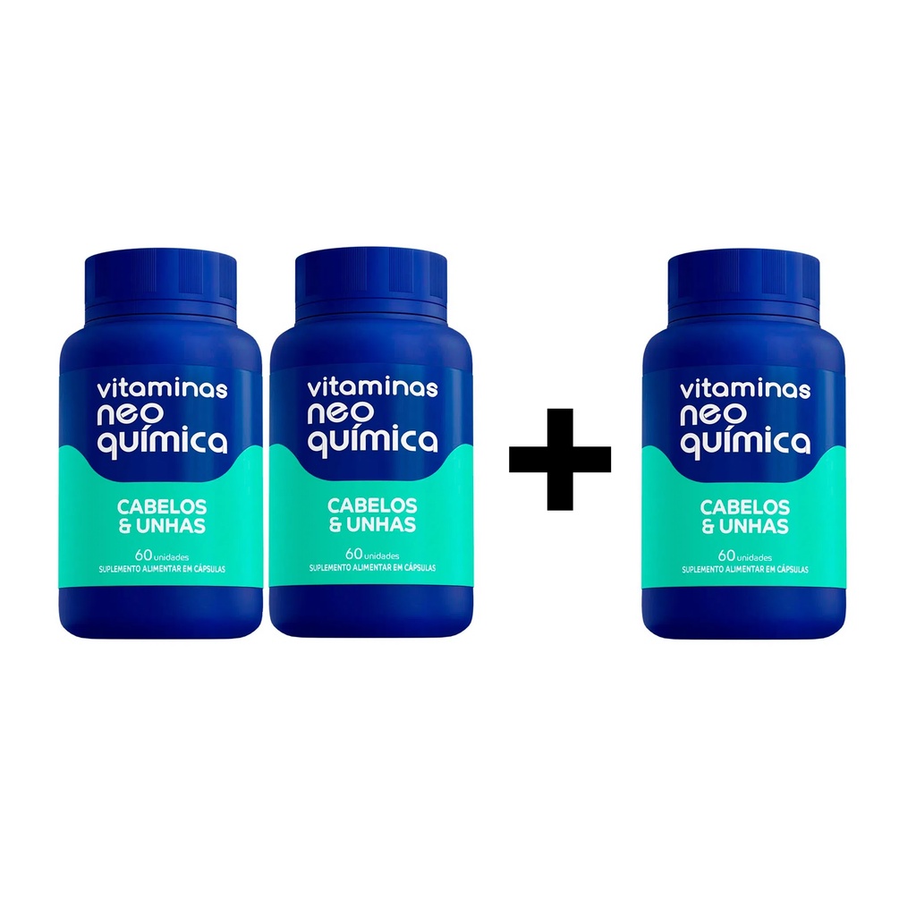 Pague 2 Leve 3 Vitamina Cabelos e Unhas 60 Cps 