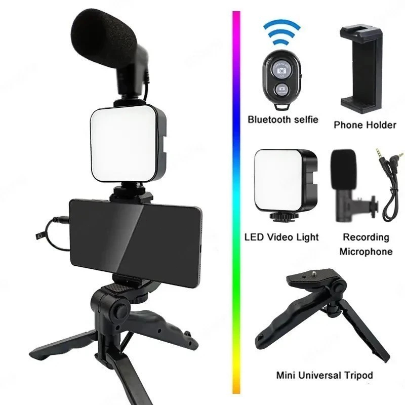 Tripé Estabilizador de Mão kit 5 em 1 gimbal Mic