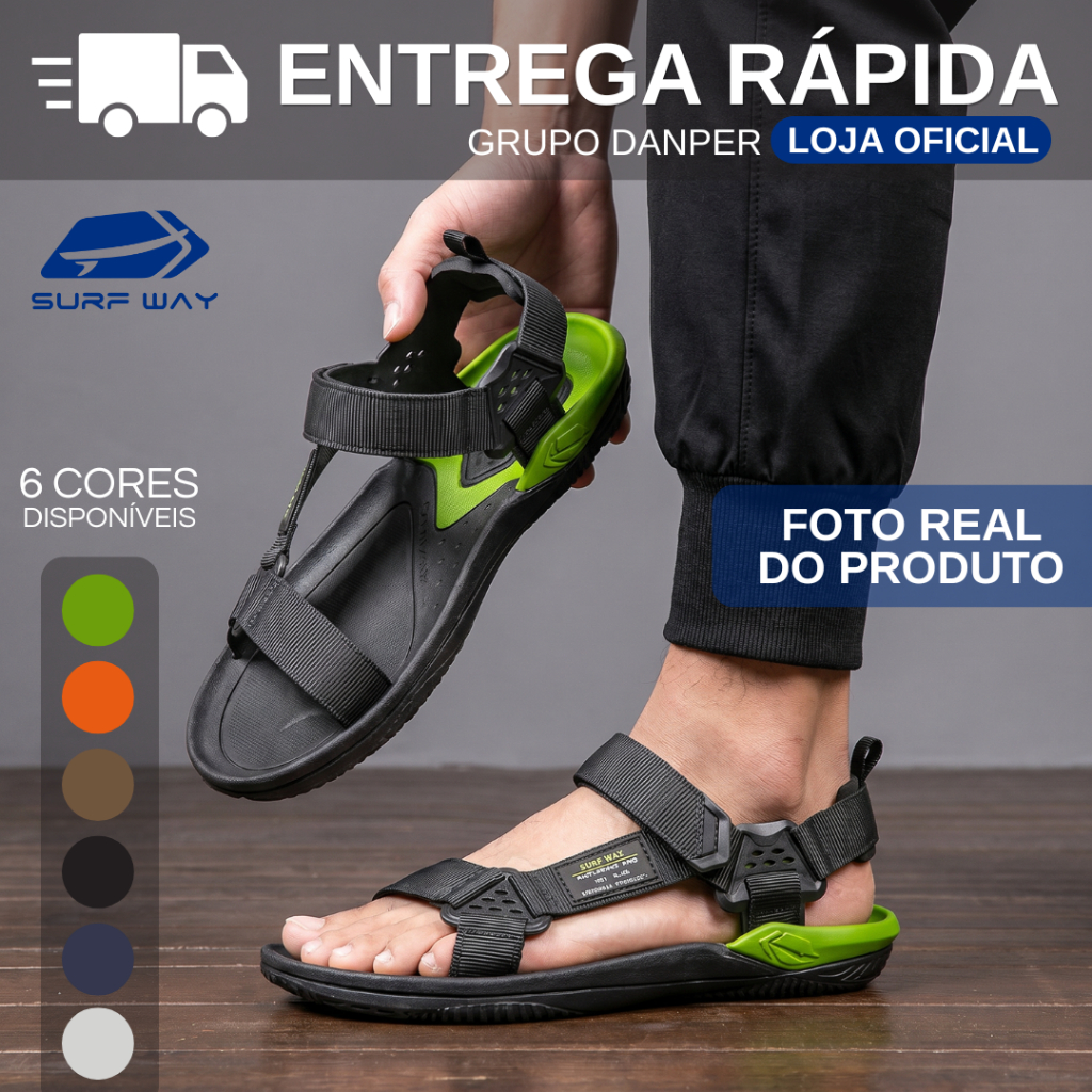 SURF WAY Sandália Papete Masculina Nomade Trilha 