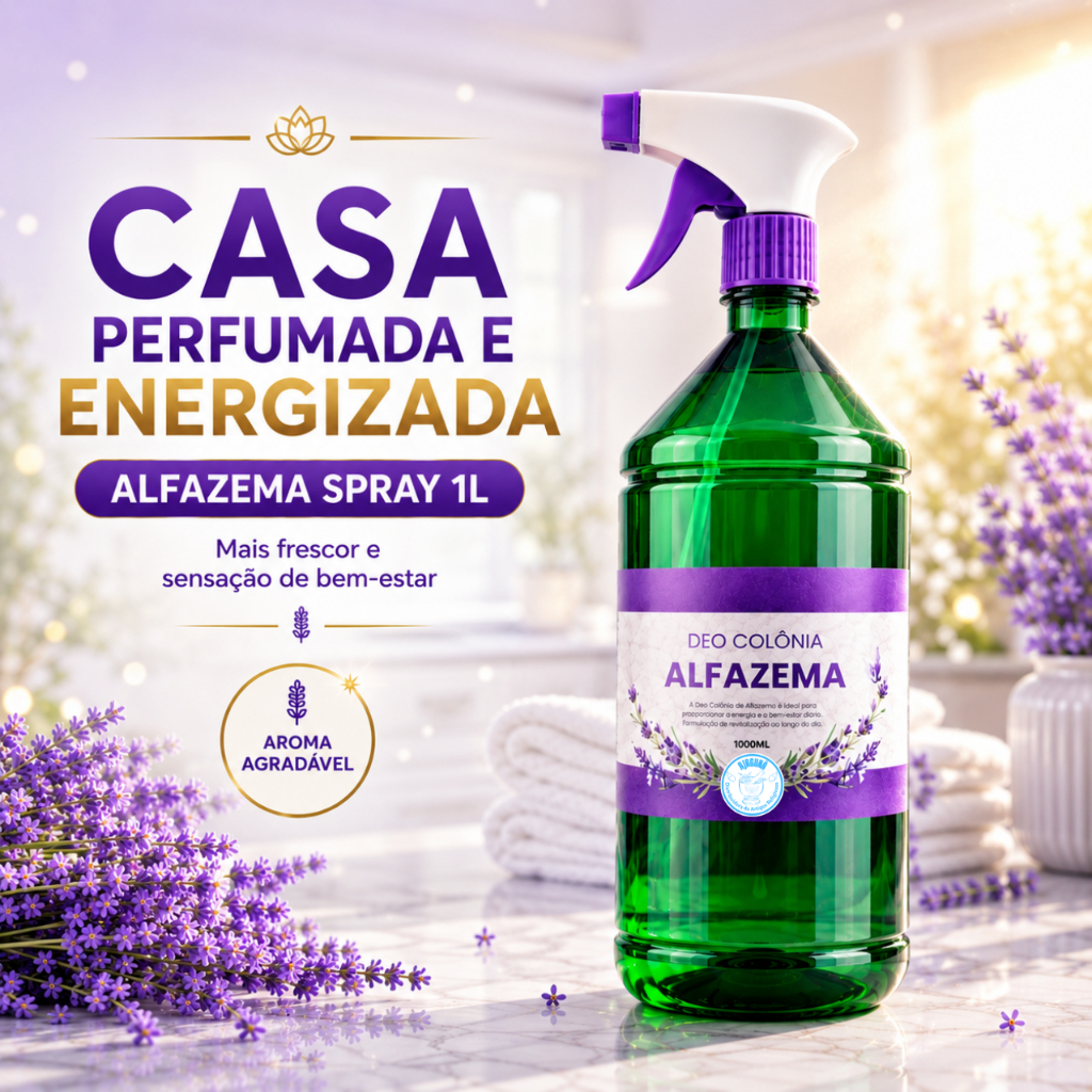 Alfazema 1 Litro com Spray Borrifador Limpeza Ener
