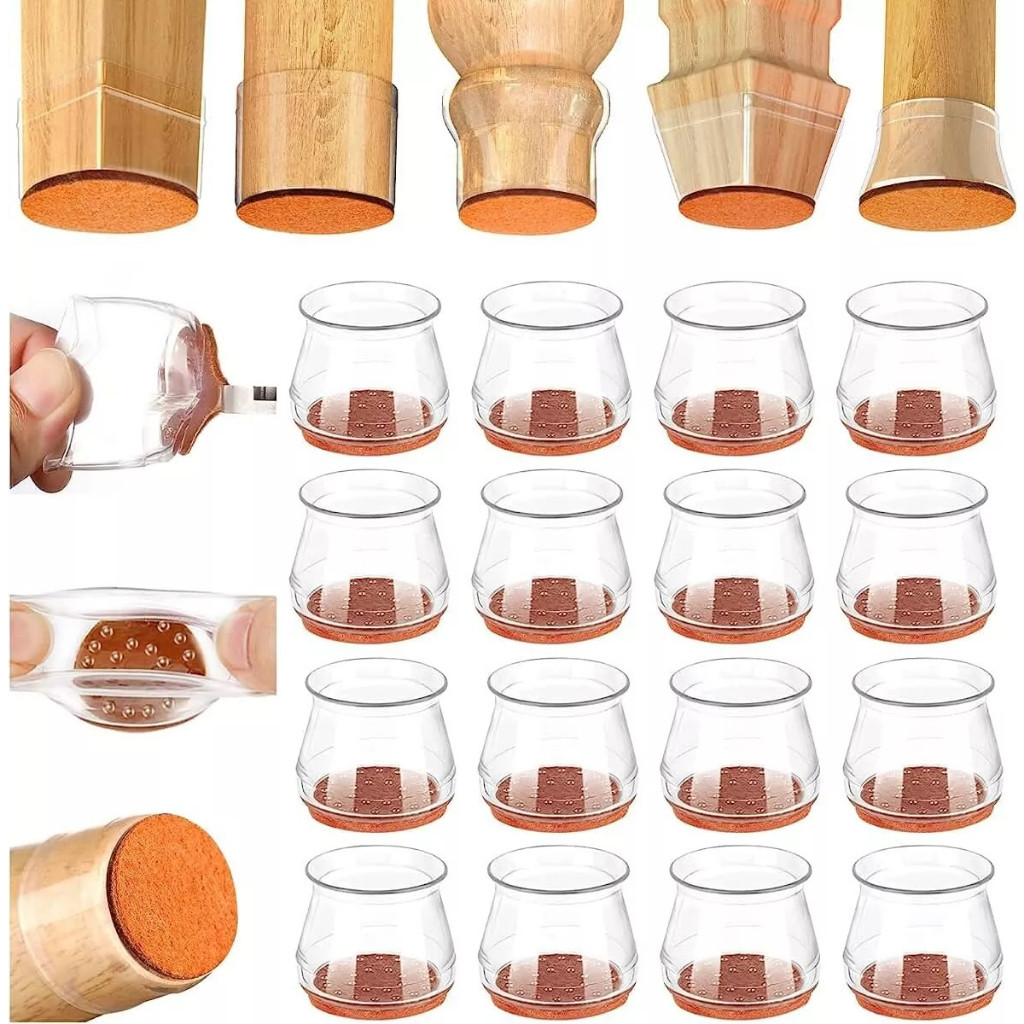 Kit 8-24 peças de capas protetoras transparentes 