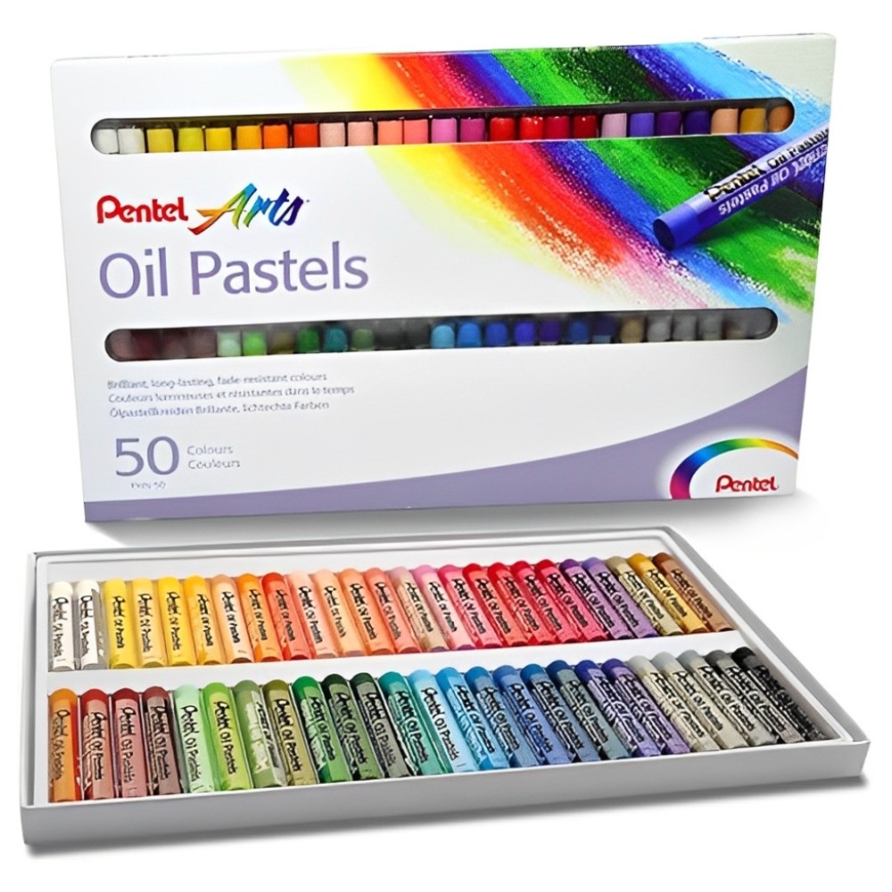 Giz de Cera a Óleo Pentel PHN-50 50 Cores Profiss
