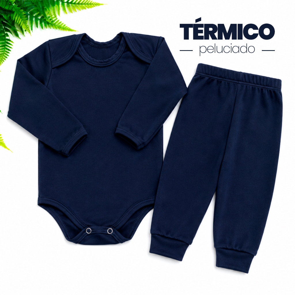 Conjunto Térmico Peluciado Bebê Inverno Body e C