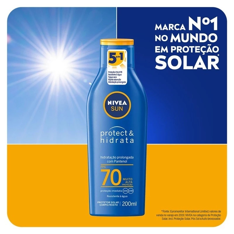 NIVEA SUN Protetor Solar Protect E Hidrata FPS 70 