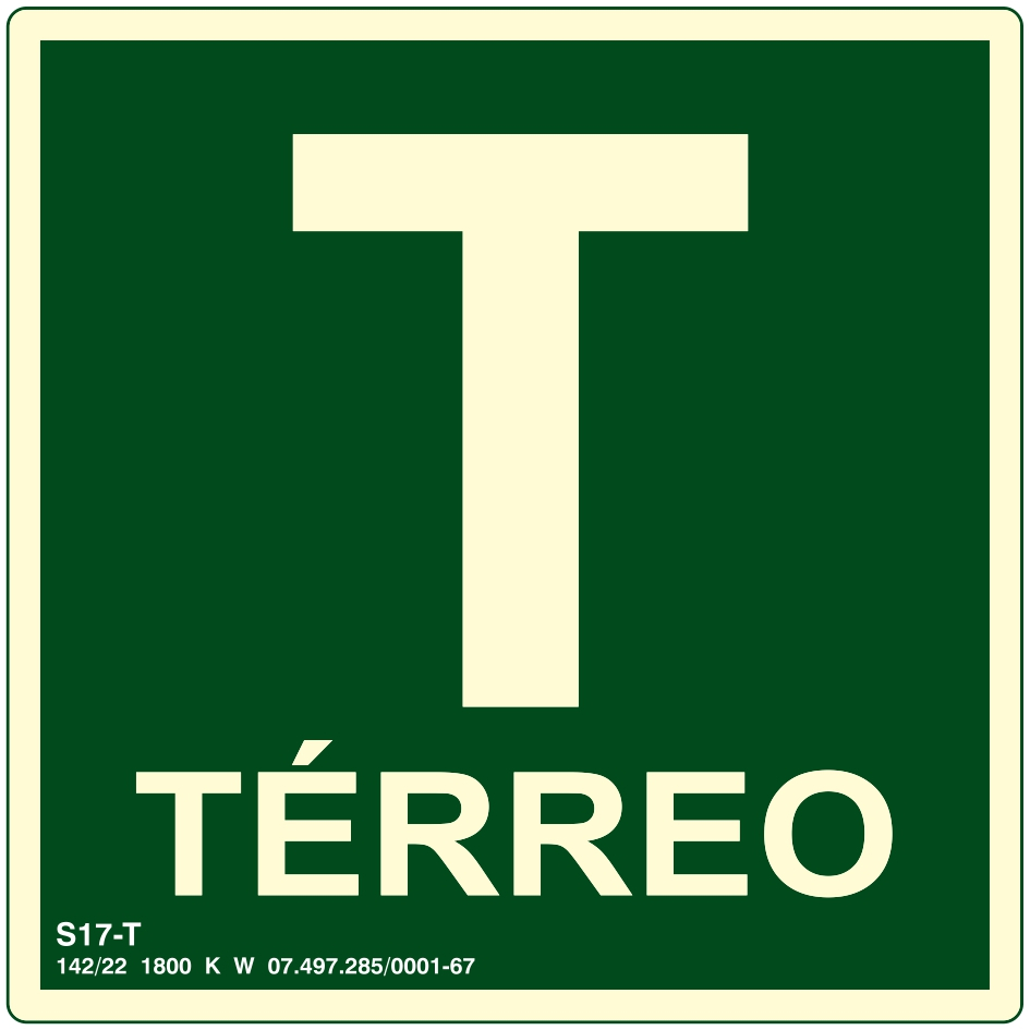Placa de Sinalização Fotoluminescente Andar Tér