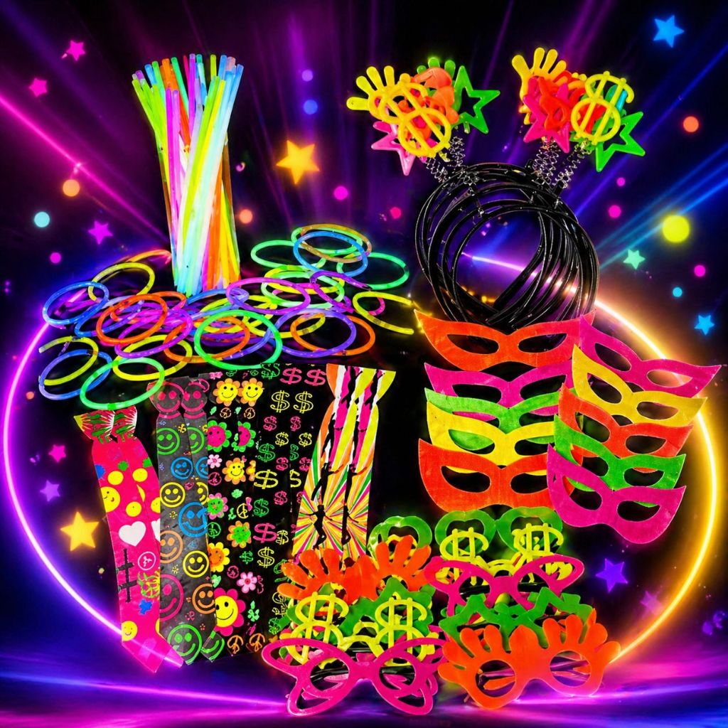 Kit Balada 150 peças Festa Neon Pulseira Oculos M