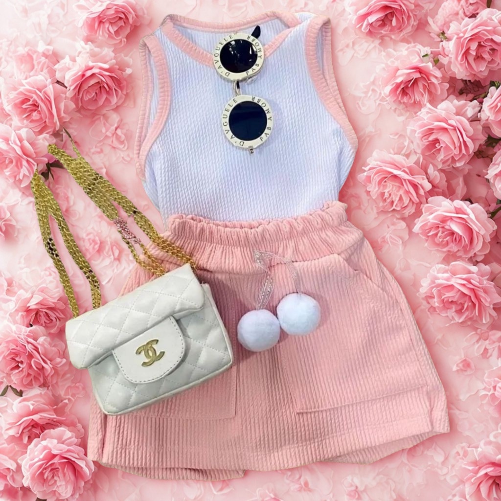 Conjuntos Infantis Menina Regata Ribana + Short A