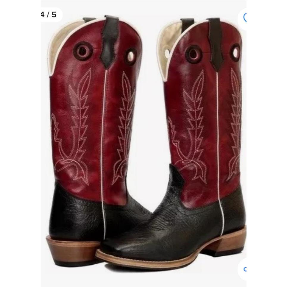 Bota Texana Solado Carrapeta 100% Couro