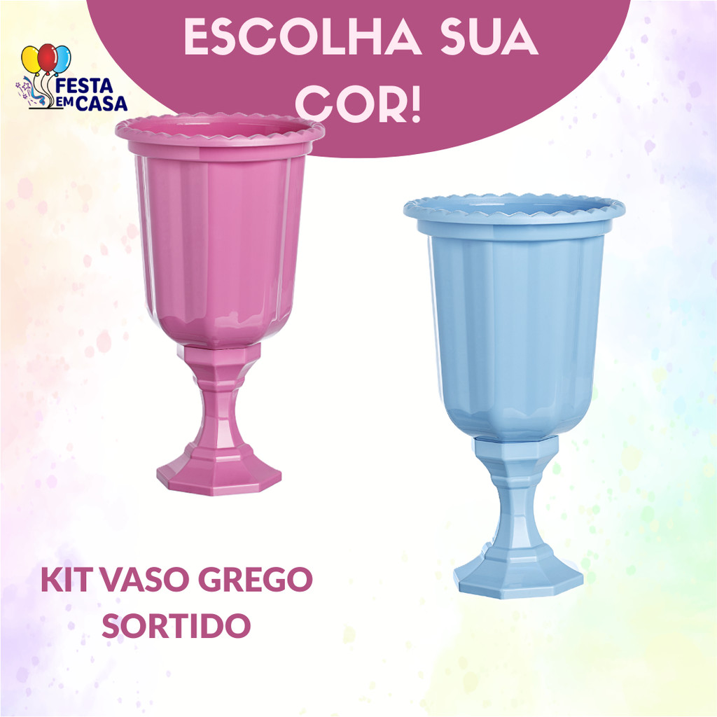 KIT SORTIDO 2 UNIDADES VASOS GREGO DECORATIVO LINH