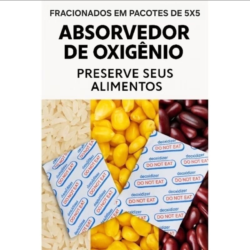 Absorvedor de oxigênio para alimentos 30cc  fraci