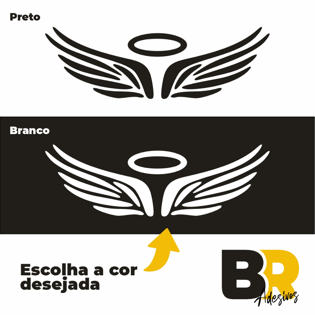 Adesivo Asa Anjo Original Eterno Moto Tamanho idea