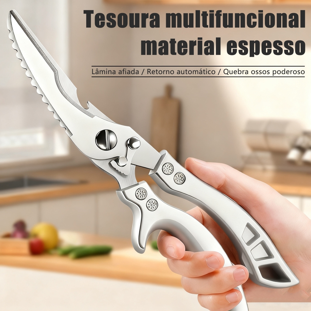 Tesoura de Cozinha Multiuso Forte – Corta Os