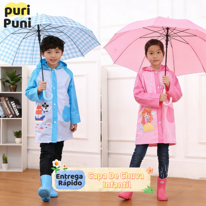 Capa De Chuva Infantil 8 a 12 Anos – PVC Res