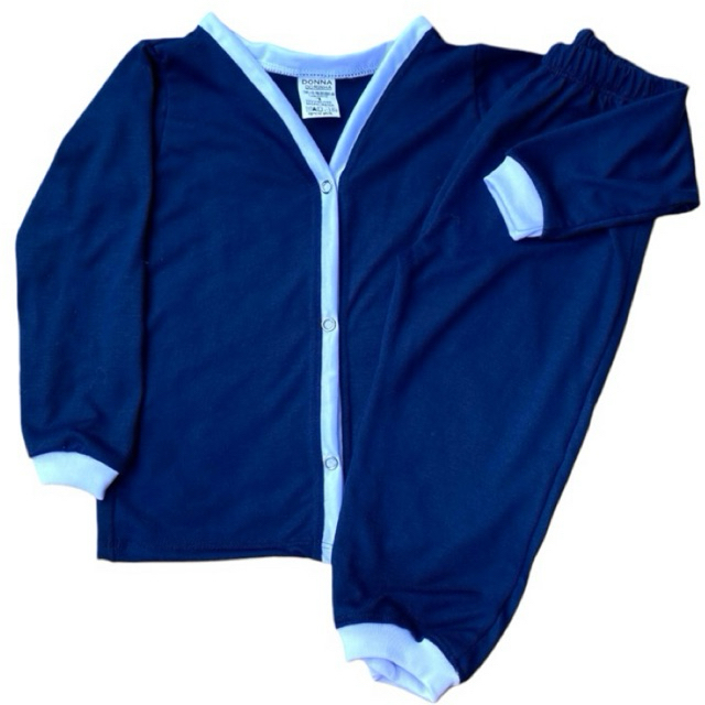pijama infantil manga longa de botão para menino