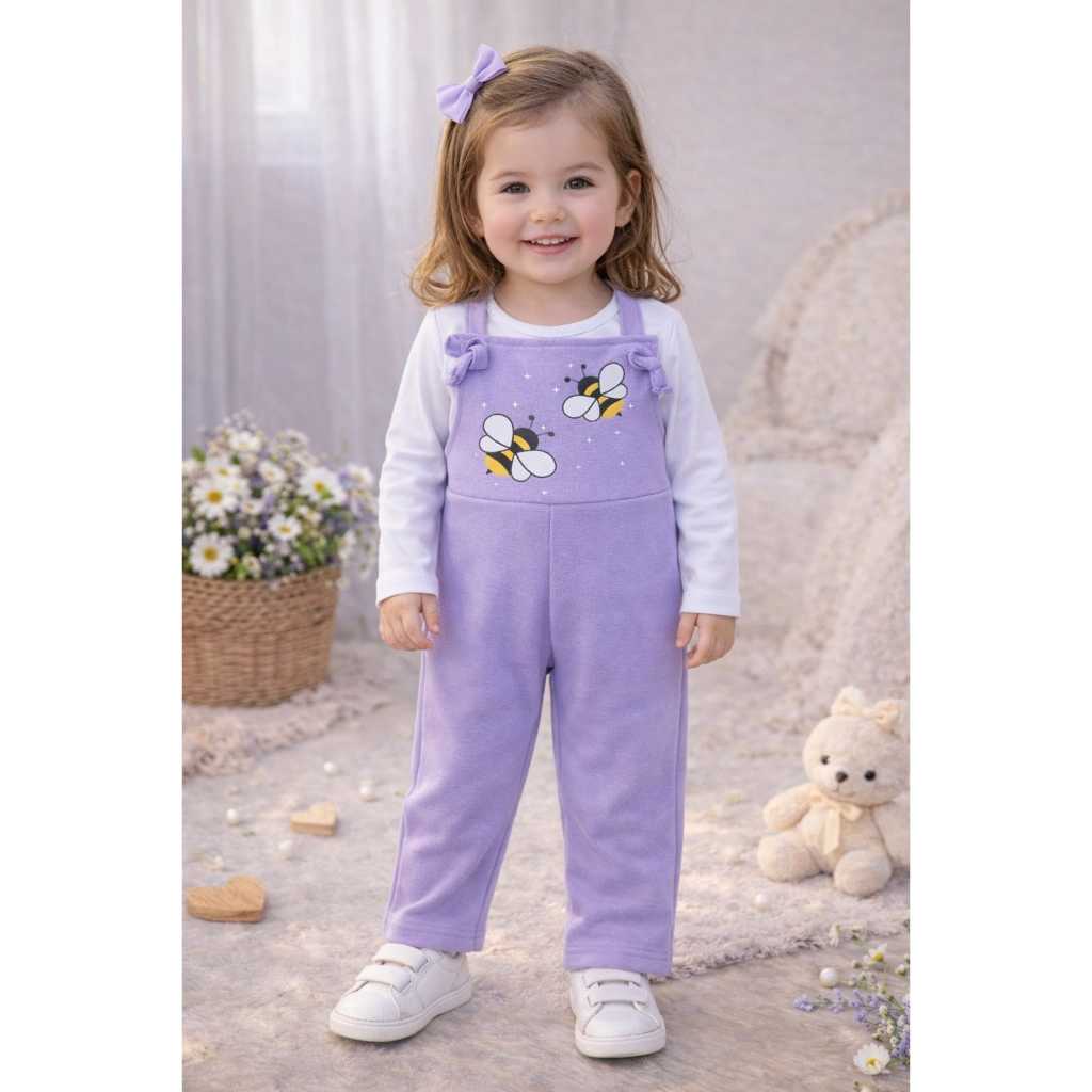 CPONJUNTO INFANTIL JARDINEIRA SALOPETE +BLUSA MANG