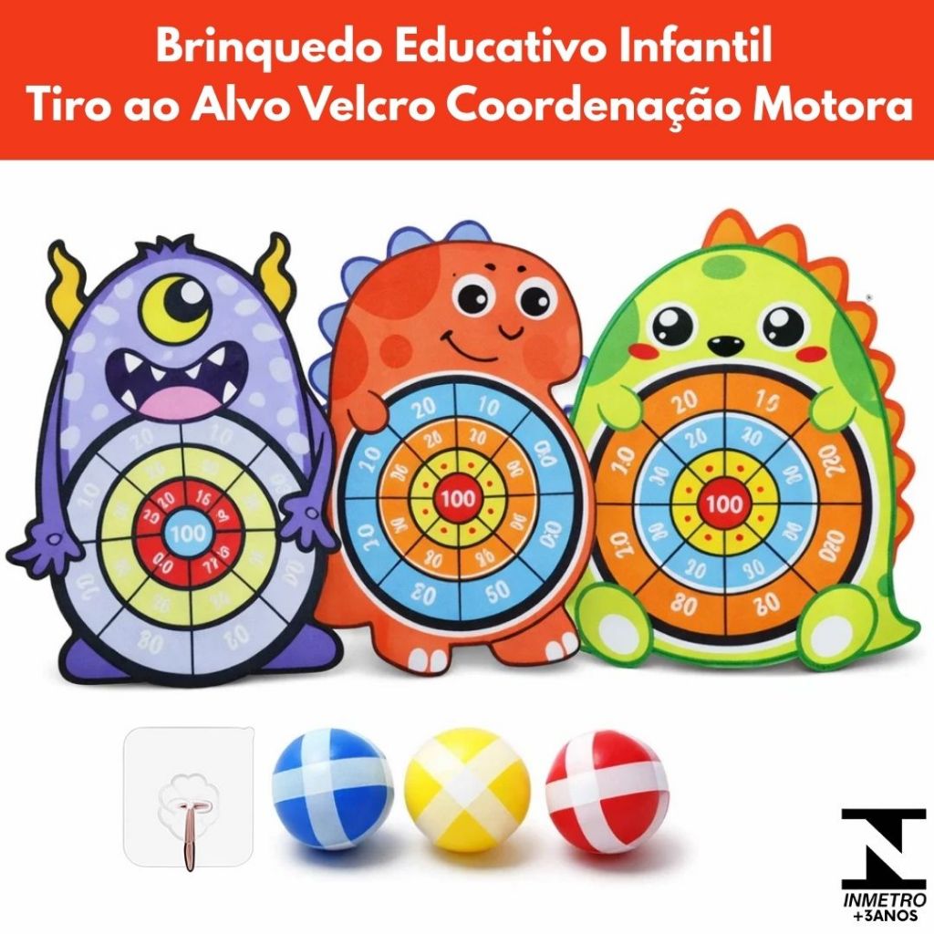 Brinquedo Educativo Infantil Tiro ao Alvo Velcro C