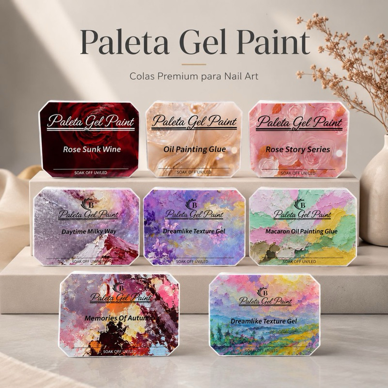 Paleta Bella Rosa Gel Paint Artístico Efeito Rele