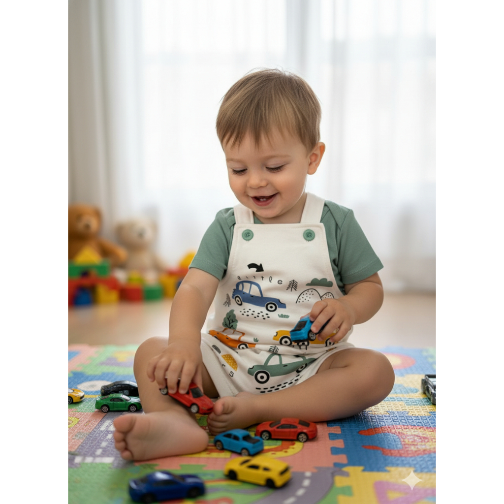Conjunto de Jardineira 2 peças Bebê Menino Suedi