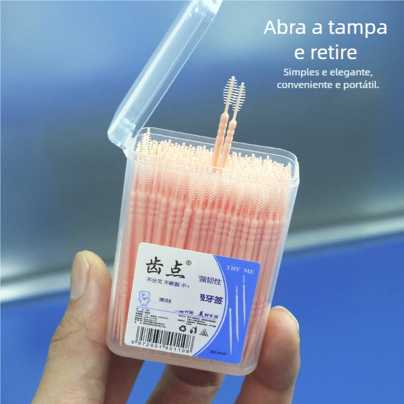 Escova Interdental de Fio 200Pcs – Cabeça D