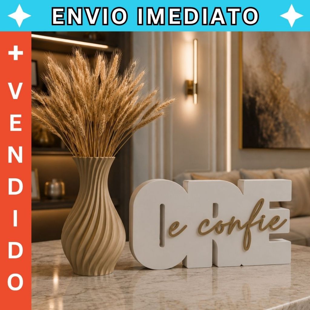 Novo Kit Decorativo Ore e Confie com Vaso Grande, 