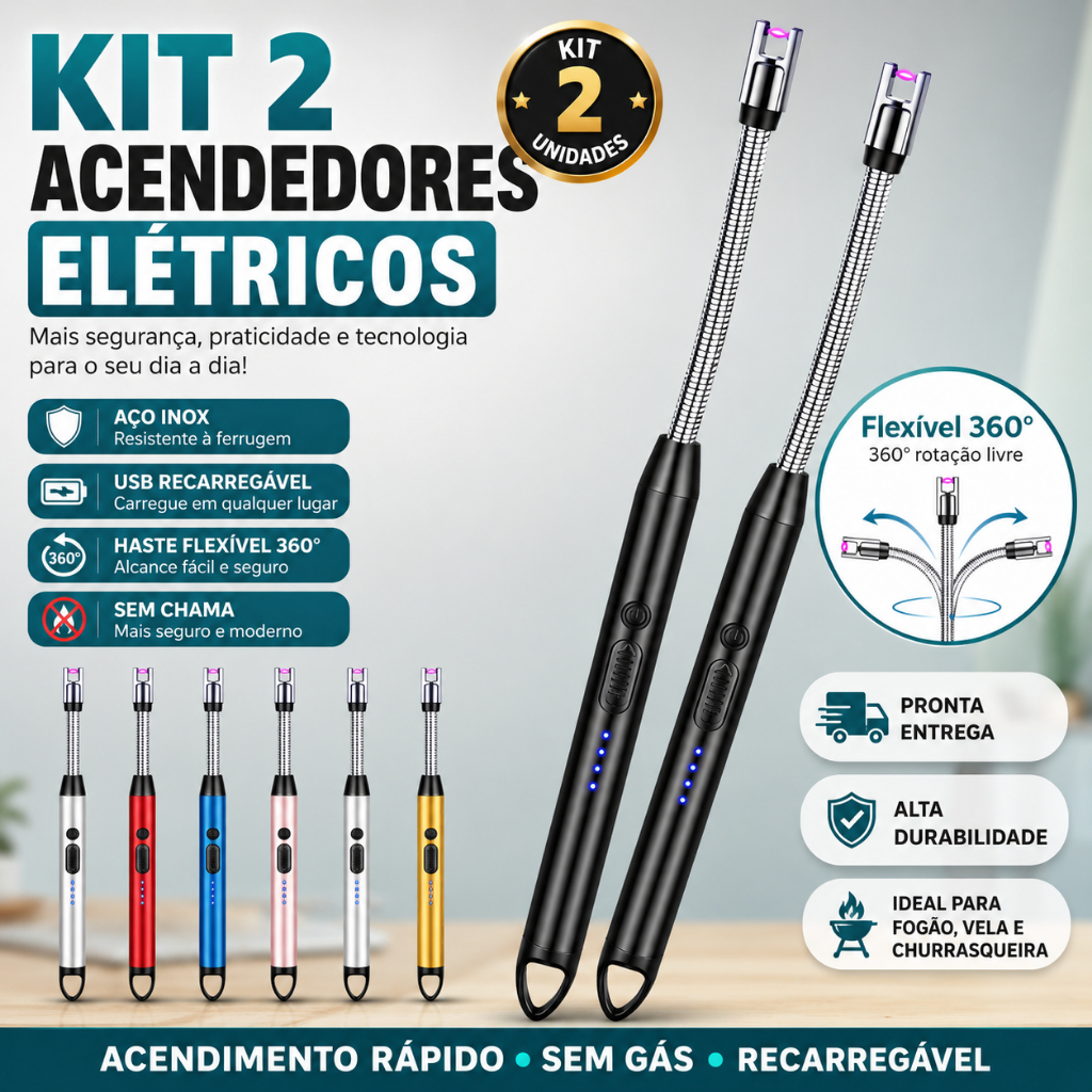 Acendedor de Fogão Plasma Elétrico Recarregável
