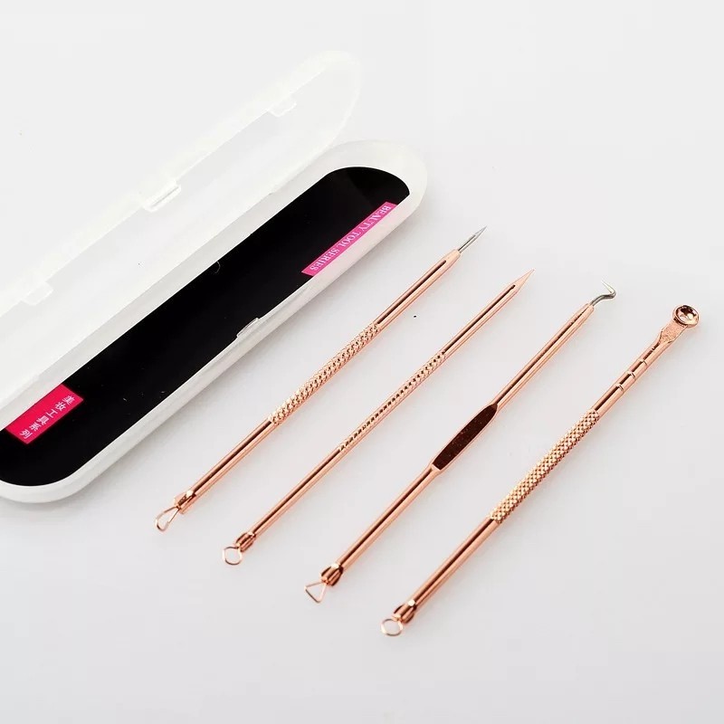 Kit 4 Extrator Tira Acne Cravos Espinha Limpeza Pe