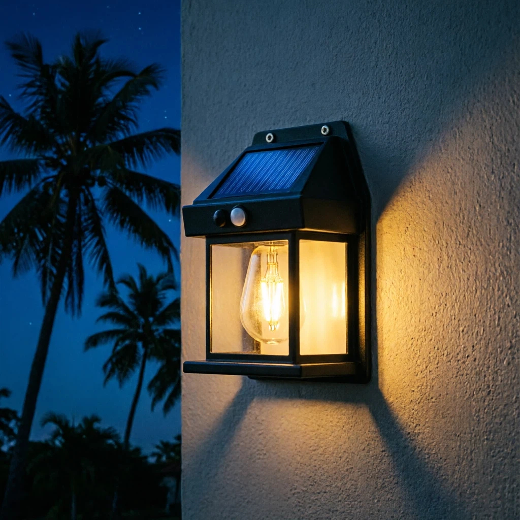 Luminária Arandela solar de parede externa Sensor