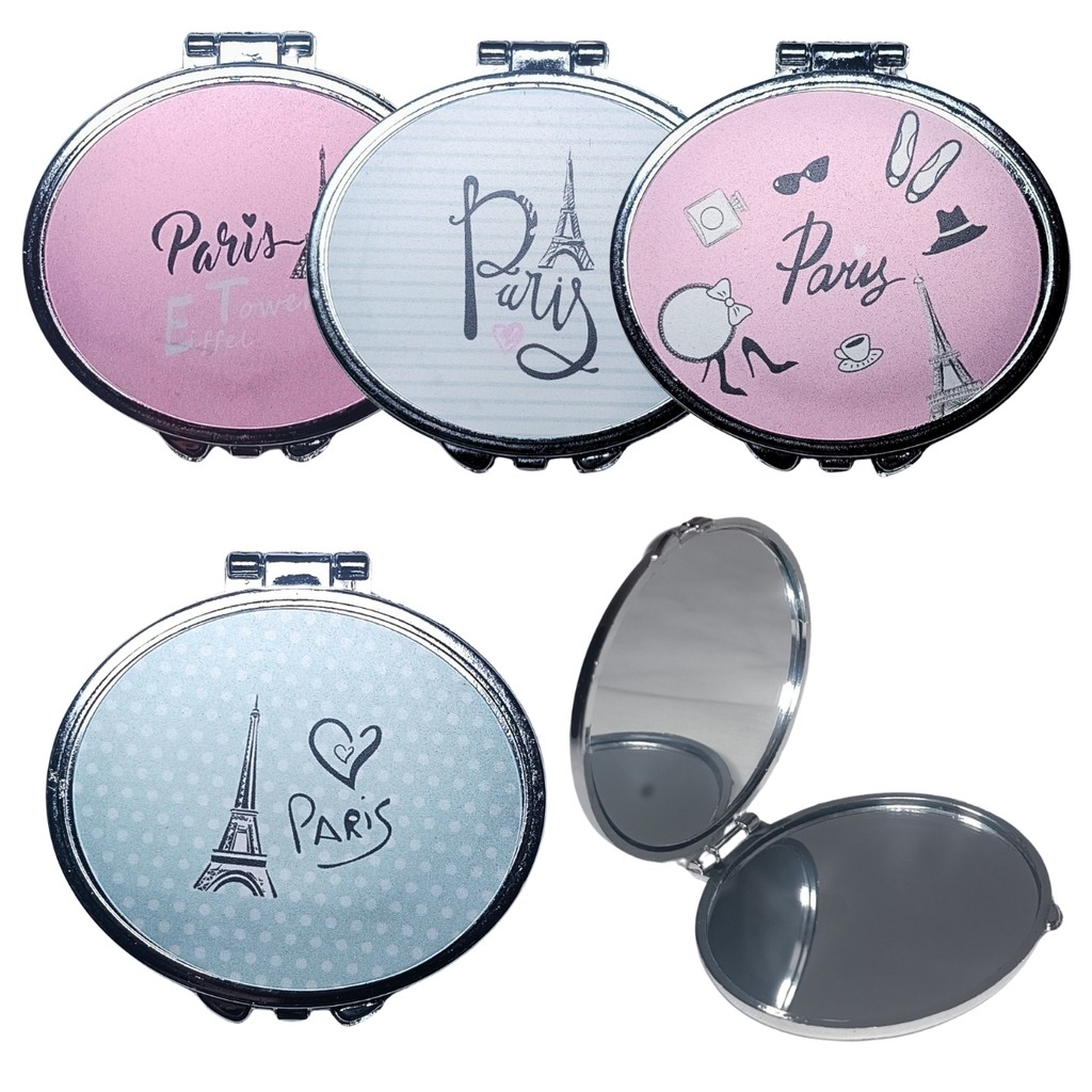 Espelho de Bolso Modelo Oval Paris Sortido Kits de