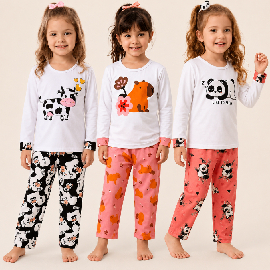 Pijama Infantil Menina e Adulto Inverno Conjunto I