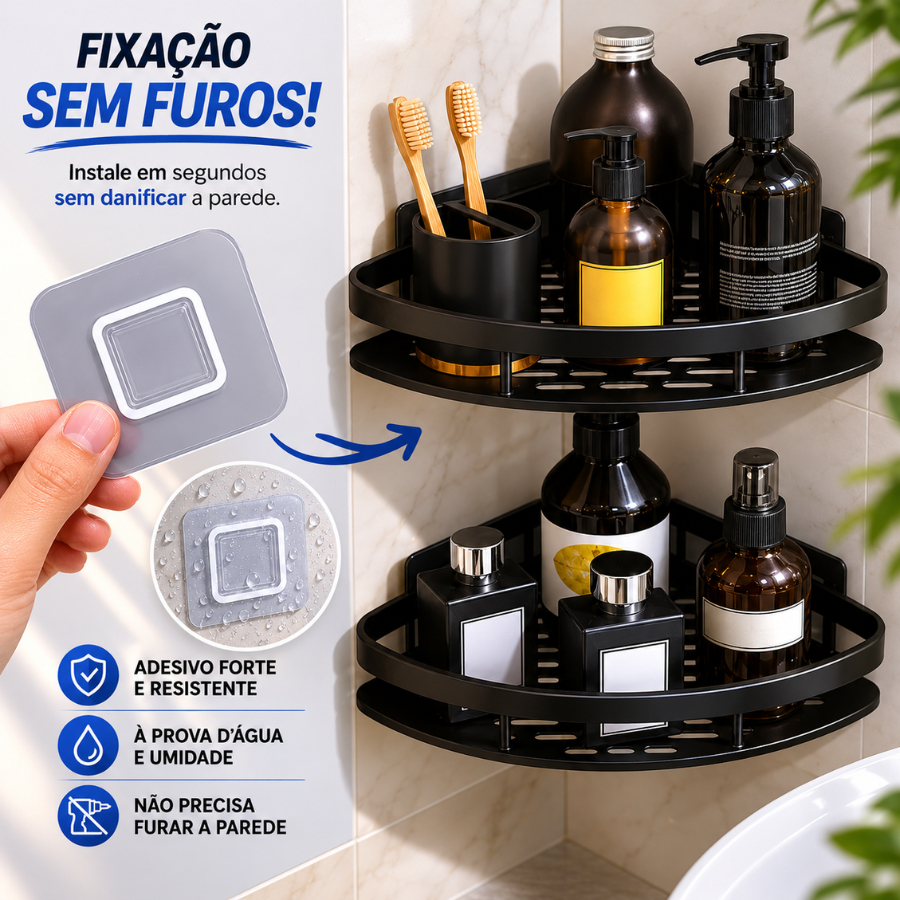 Kit 2 Suportes para Shampoo para Uso no Banheiro n